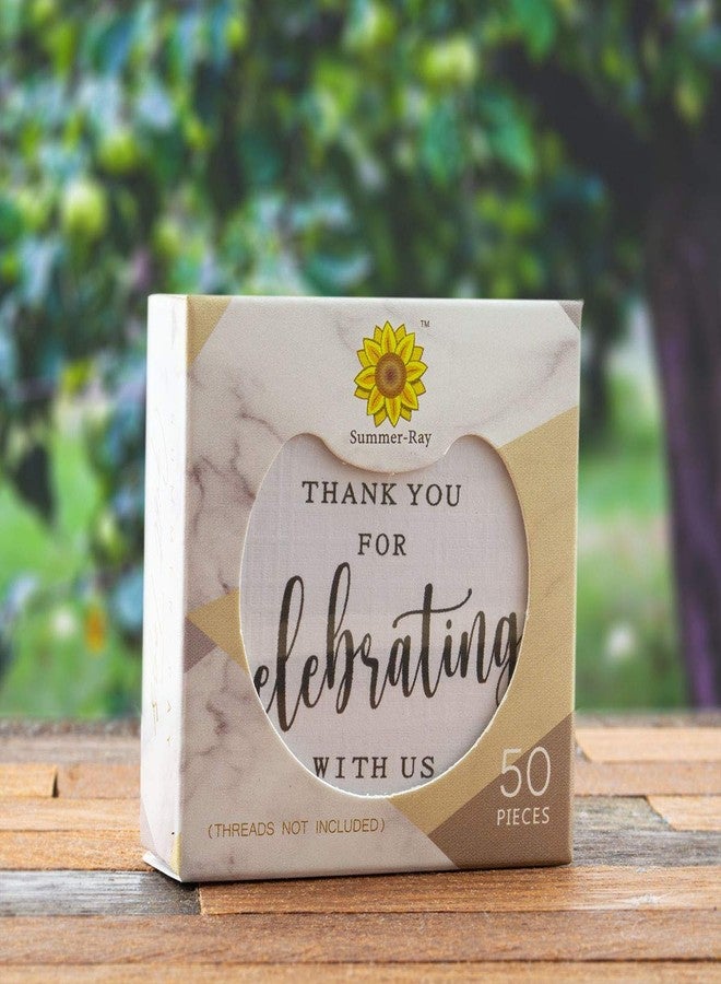 Summer-Ray.com Summer-Ray 50pcs Elegant Square Thank You for Celebrating with Us Favor Tags Wedding Gift Tags (White) - Image 5